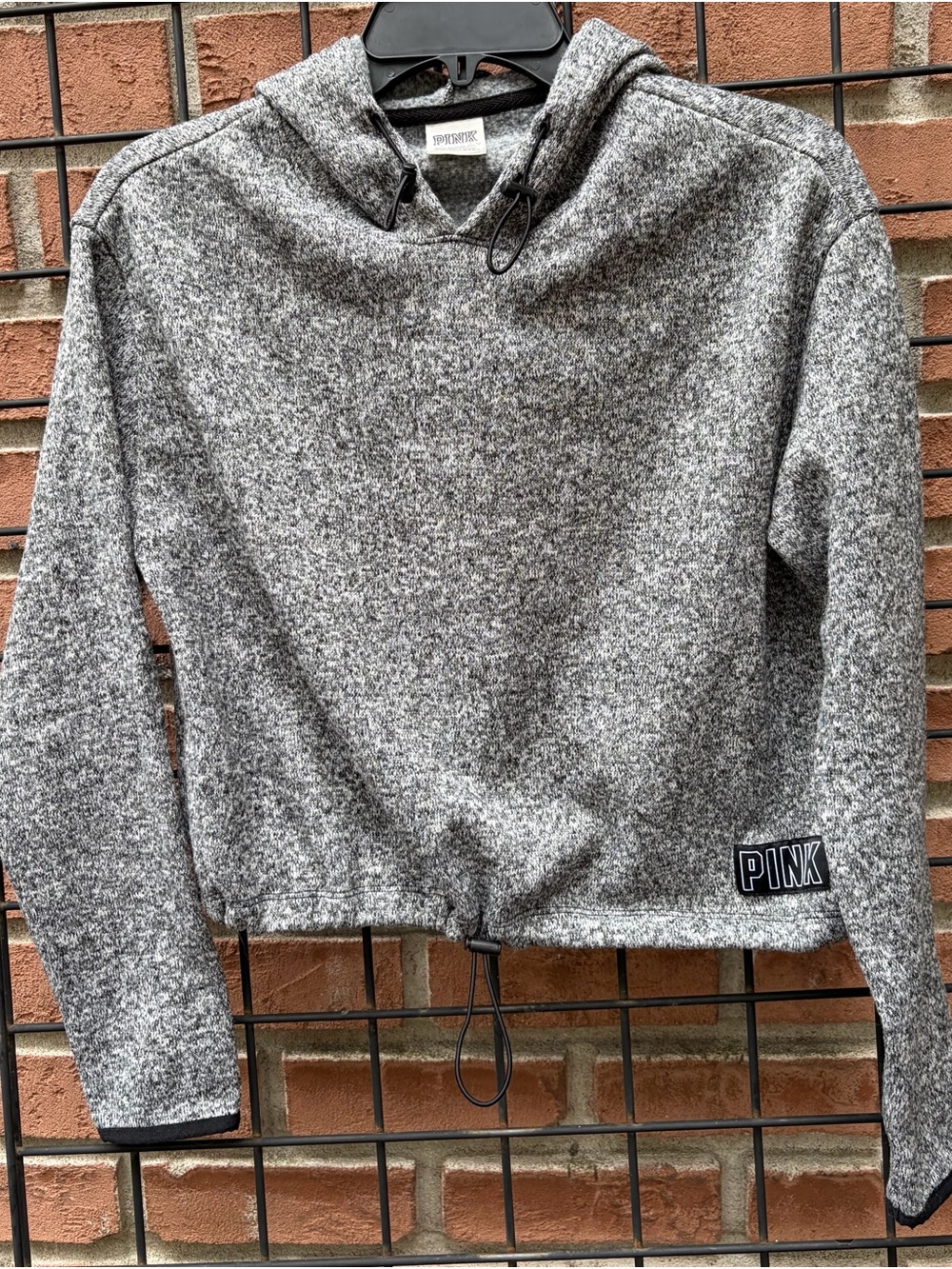 PINK Victoria's Secret Gray Marled Cropped Hoodie